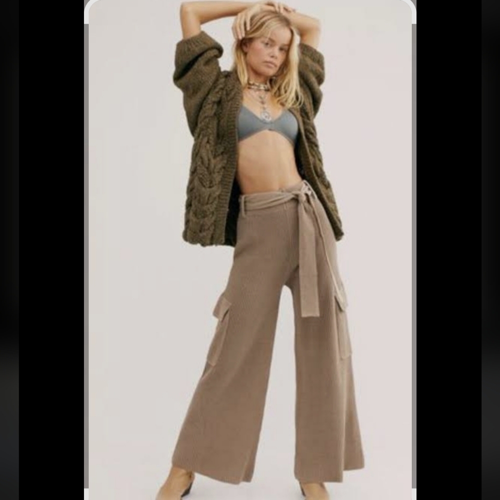 Free People Faroe Island Ribbed Cargo Pant Sz L